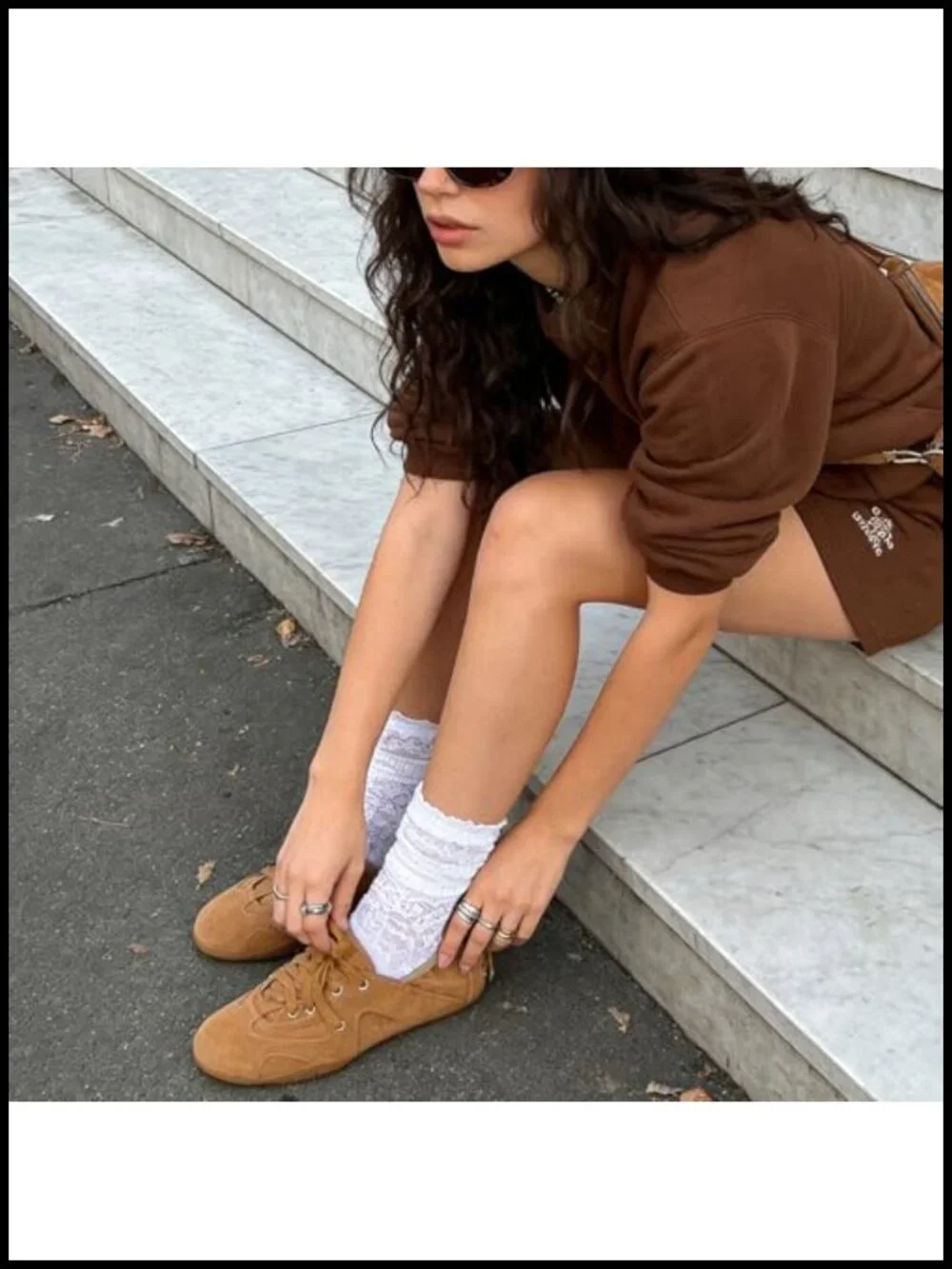 Lace-Up Ballet Sneakers Fashion Ballerina Flats Walking Tennis Casual Shoes